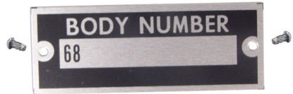Picture of Body Number Plate, 1936, 68-14002